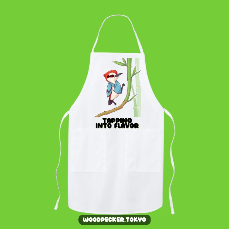 Funny Woodpecker Kimono Apron: Zen Kitchen Wear, Great Funny Gift