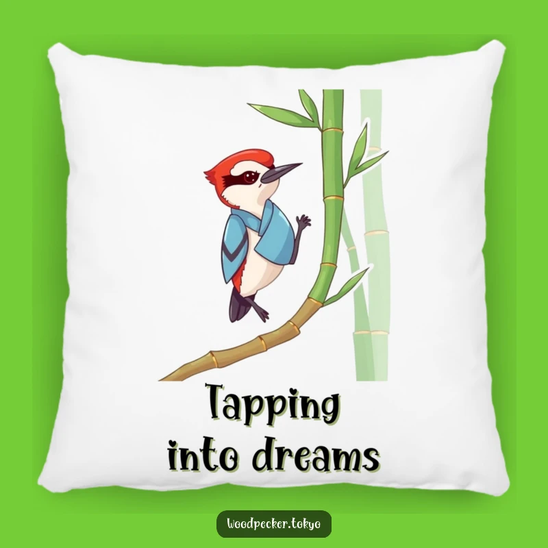 Funny Woodpecker Kimono Pillow: Cozy Zen Accent, Adorable Funny Gift