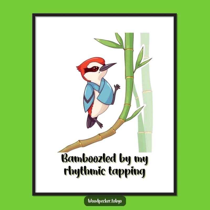 Funny Free Printable Wall Art: Zen Woodpecker Tapping, Unique Downloadable Decor for Calm Spaces