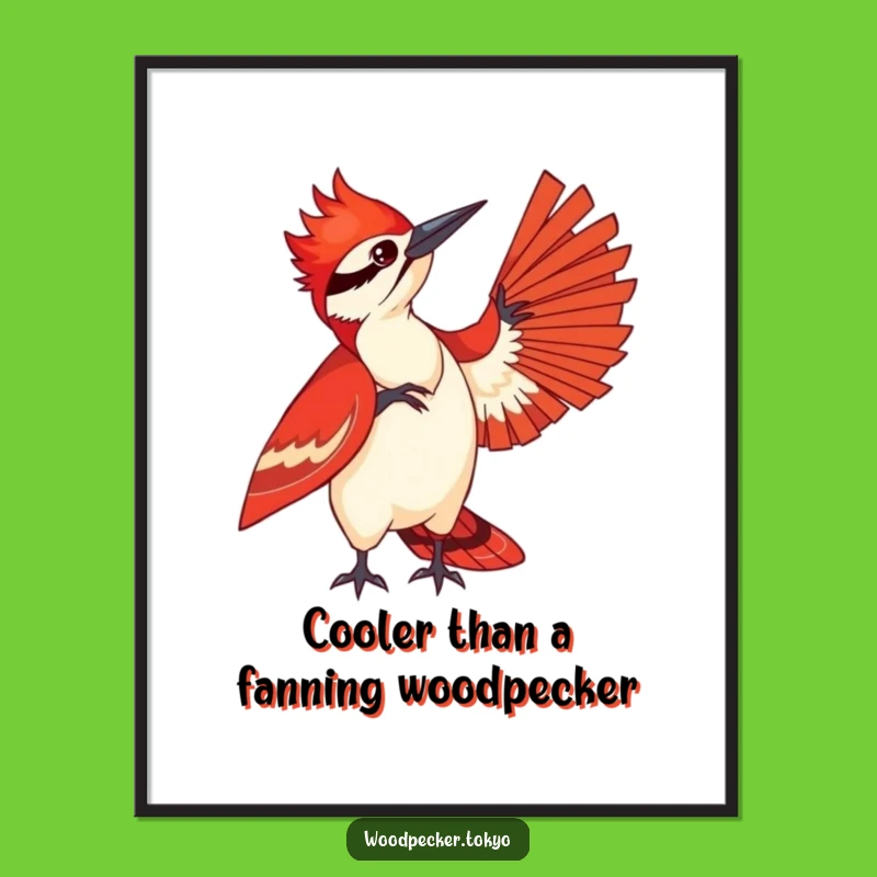 Funny Free Printable Wall Art: Fanning Woodpecker Style, Cool Downloadable Decor!