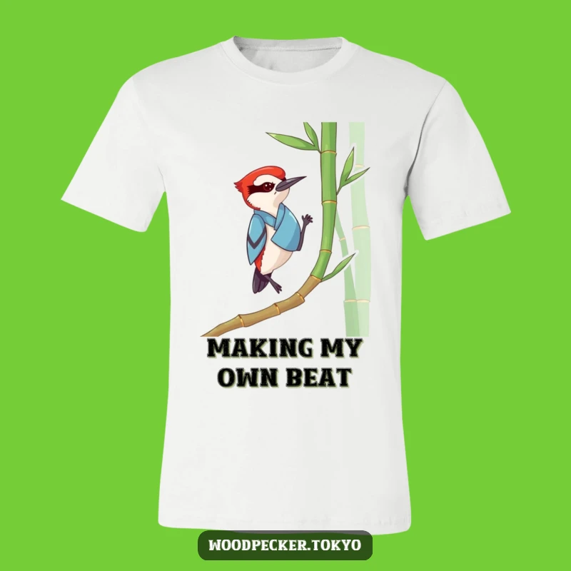 Funny Woodpecker Kimono T-Shirt: Zen Nature Tee, Great Humorous Gift